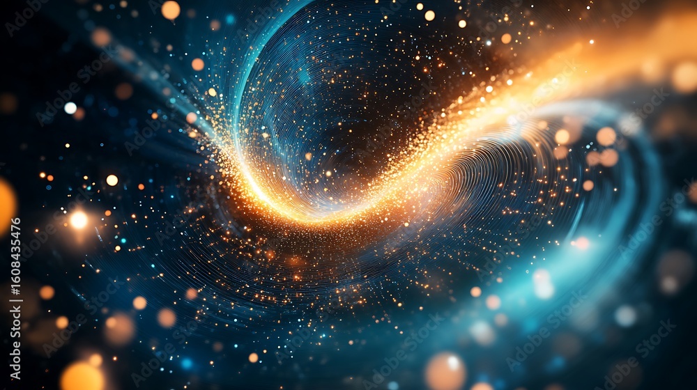Aufkleber cosmic swirl forms with celestial dance of light and energy for outer space exploration galaxy motio