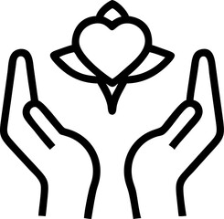 benevolence vector icon on white or transparent background. Altruism Stroke icon collections. Editable Stroke icon collection Outline icon.