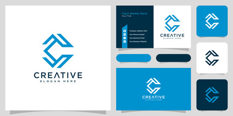 initial letter C logo design template.