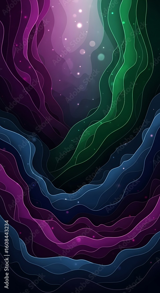 Poster abstract vibrant fluid art background with dynamic color gradients and light effects