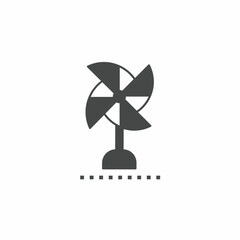 Black and white windmill vector illustration icon. Illustration for business. Vector template.