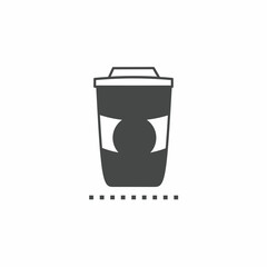 Black and white glass cup vector illustration icon. Illustration for business. Vector template.