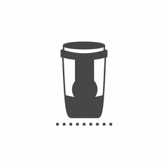 Black and white glass cup vector illustration icon. Illustration for business. Vector template.