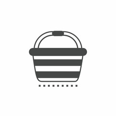 Black and white basket vector illustration icon. Illustration for business. Vector template.