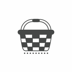 Black and white basket vector illustration icon. Illustration for business. Vector template.