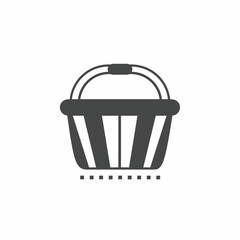 Black and white basket vector illustration icon. Illustration for business. Vector template.
