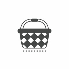 Black and white basket vector illustration icon. Illustration for business. Vector template.