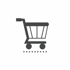 Black and white trolley vector illustration icon. Illustration for business. Vector template.