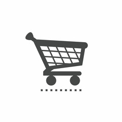 Black and white trolley vector illustration icon. Illustration for business. Vector template.