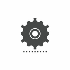 Black and white gear vector illustration icon. Illustration for business. Vector template.