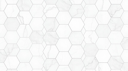 Naklejka premium A Seamless Pattern of classic hexagonal tiles with marble texture, combining timeless design with modern appeal