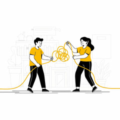 Untangling Cord &ndash; Solving Complexity Illustration