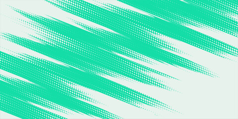 Fototapeta premium Dynamic abstract background with dark green diagonal streaks and halftone dot textures. Ideal for sports-themed designs, digital art, posters, banners eps 10