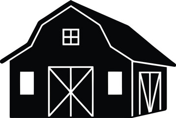 Barn Silhouette Vector Art Illustration