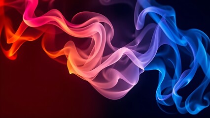 Swirling colorful smoke tendrils in an abstract composition with vibrant gradients against dark negative space.