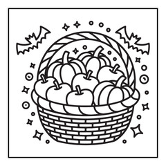 Bold and Easy Cozy Halloween Coloring Pages, Line Art, Vector Illustration, Black and White, Halloween, Coloring Pages, Coloring Book, 8.5x8.5