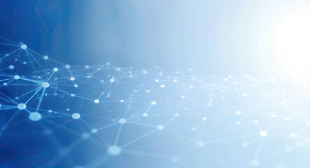 Obraz premium Telemedicine and Digital Healthcare Platforms. Abstract network design with blue gradient background and connected dots.