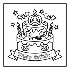 Bold and Easy Cozy Halloween Coloring Pages, Line Art, Vector Illustration, Black and White, Halloween, Coloring Pages, Coloring Book, 8.5x8.5