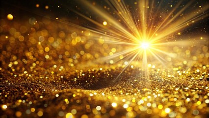 Golden Christmas lights sparkle like abstract stars against the night, a bright holiday celebration