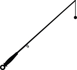 Fishing Rod Silhouette Vector Art Illustration