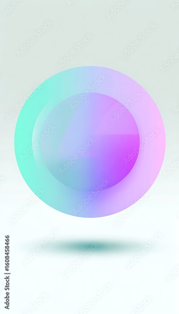 Poster abstract iridescent circle with soft shadow