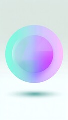 Abstract iridescent circle with soft shadow