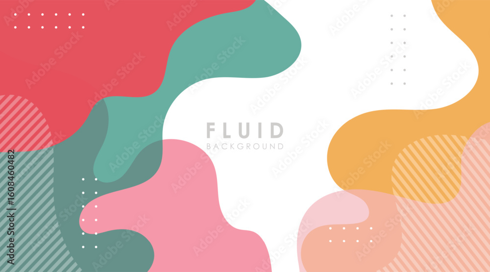 Poster abstract background gradient fluid shapes colorful vector design