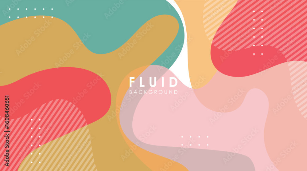Poster abstract background gradient fluid shapes colorful vector design