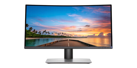 Wide Panorama Screen Monitor Isolated on Transparent Background
Curved Ultra-Wide Monitor PNG &ndash; Transparent Background for Design Use