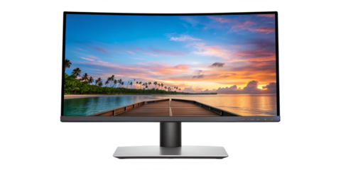 Wide Panorama Screen Monitor Isolated on Transparent Background
Curved Ultra-Wide Monitor PNG – Transparent Background for Design Use