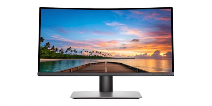 Wide Panorama Screen Monitor Isolated on Transparent Background
Curved Ultra-Wide Monitor PNG – Transparent Background for Design Use