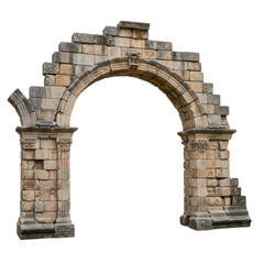 Obraz premium Ancient stone archway ruins architecture isolated PNG with Transparent Background