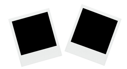 Two blank instant photos template mockup for memories isolated PNG with Transparent Background