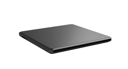 Fototapeta premium Sleek dark gray wireless charging pad for modern technology isolated PNG with Transparent Background