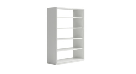 Empty white bookcase for home storage isolated PNG with Transparent Background