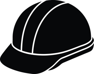 Hard Hat Silhouette Vector Art Illustration