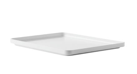 Rectangular serving plate for food presentation isolated PNG with Transparent Background