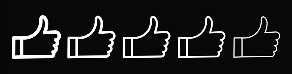 Obraz premium Thumbs Up icon thin flat outline style