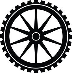 Obraz premium Measuring Wheel Silhouette Vector Art Illustration