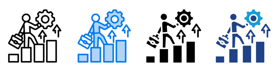 Career development icon set multiple style collection