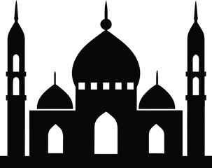 Mosque Silhouette Vector Art Illustration