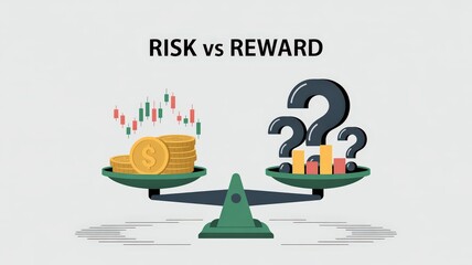 investor opportunity stocks successful goals concept. Visual representation of risk vs reward in finance concepts.