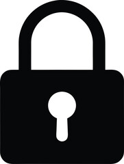 Padlock Silhouette Vector Art Illustration