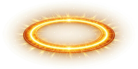 Bright Golden Energetic Light Ring &ndash; Glowing Circle Isolated on Transparent Background
Golden Glowing Energy Ring &ndash; Circular Magic Light Effect PNG on Transparent Background