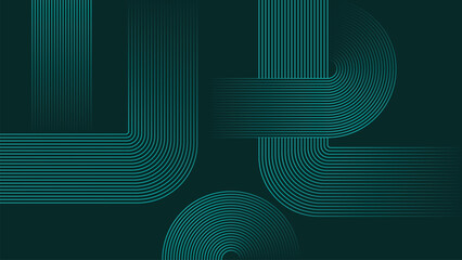 abstract green lines digital geometric elements modern shiny vector background dark green stripes curve luxury for business EPS 10