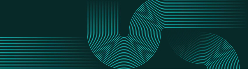Web banner abstract green lines digital geometric elements modern shiny vector background dark green stripes curve luxury For business EPS 10