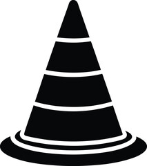 Safety Cone Silhouette Vector Art Illustration