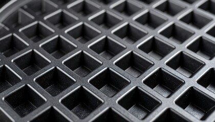 Close-up waffle iron plate