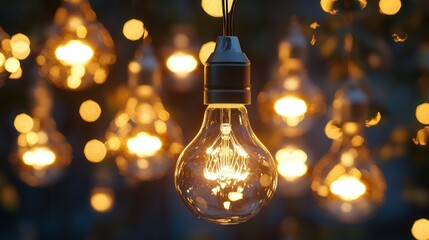 Bedroom with no headboard and hanging pendant lights