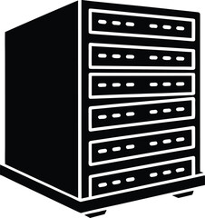 Server Rack Silhouette Vector Art Illustration